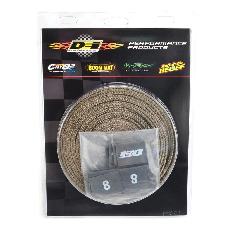 Design Engineering 010603 Protect-A-Wire Titanium V8 Sleeving Kit to Cover and Protect Spark Plug Wires,8-Cylinder